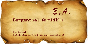 Bergenthal Adrián névjegykártya